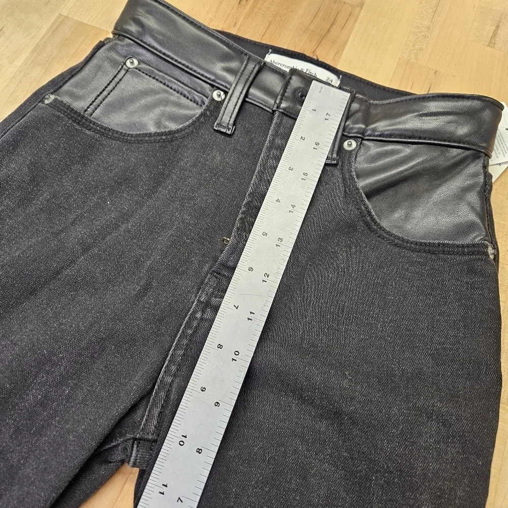 Abercrombie & Fitch The Super Skinny Ankle High Rise Jean Leather Pockets 24/00L